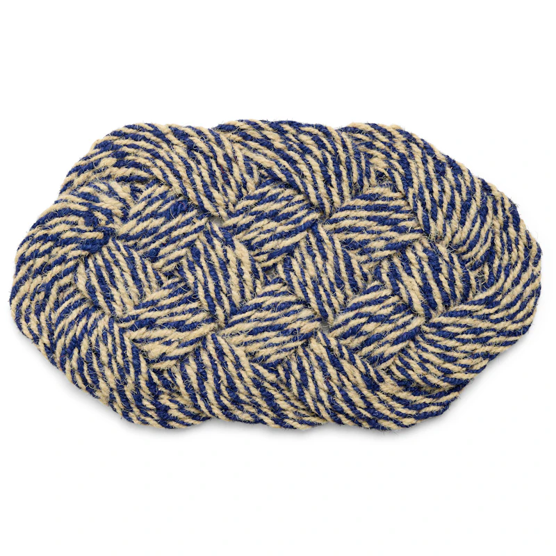 Coco Dørmatte Swirl 40x80 cm, Blue / Off-white