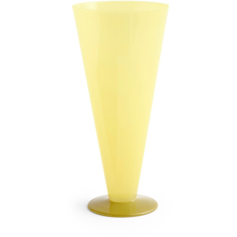 Conical Vase Large, Yellow / Lime Green