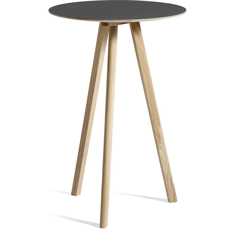 CPH 20 2.0 Barbord Ø70x105 cm, Vannbasert Lakkert Eik / Sort