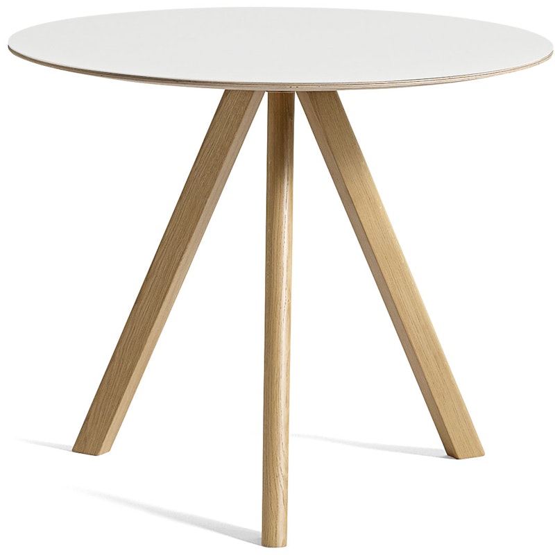 CPH 20 2.0 Bord Ø90 cm, Vannbasert lakkert Eik / Hvit