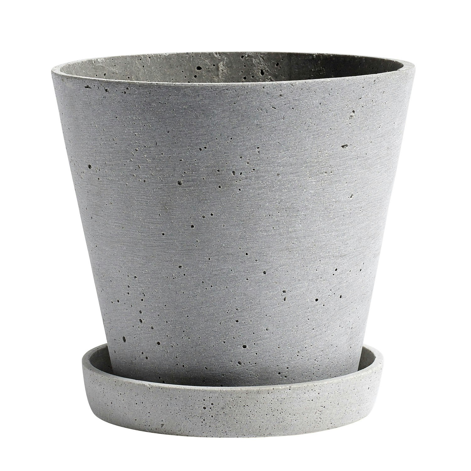 Flowerpot Krukke med Tallerken Gr&aring;, &Oslash;17.5 cm L