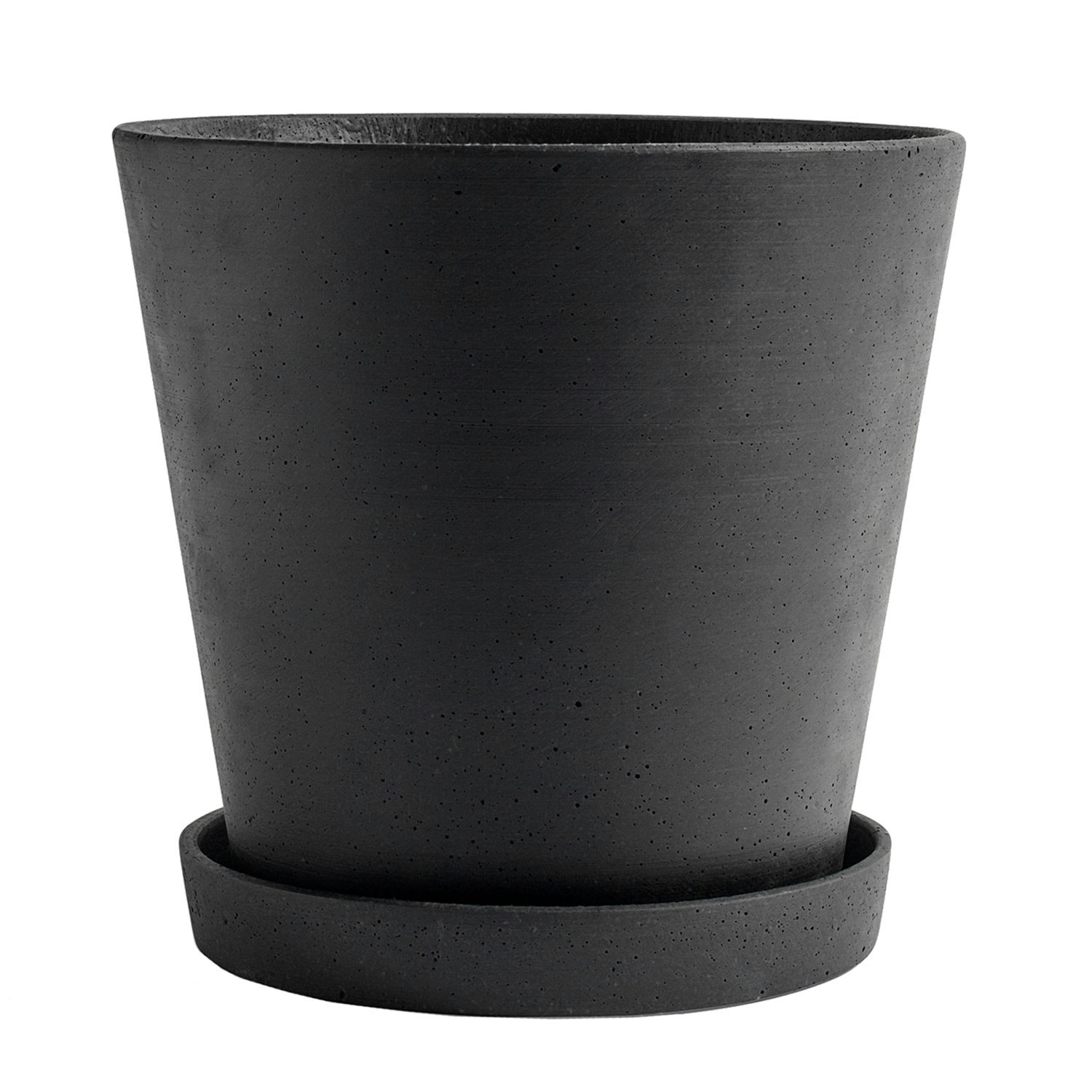 Flowerpot Krukke med Tallerken Svart, &Oslash;26 cm XXL