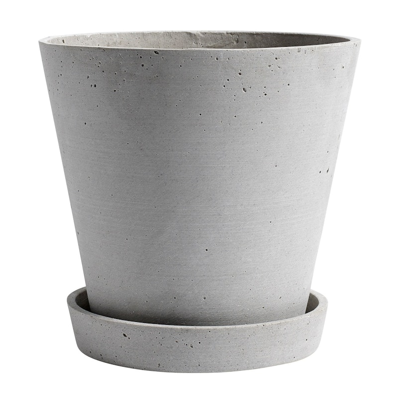 Flowerpot Krukke med Tallerken Grå, Ø21.5 cm XL