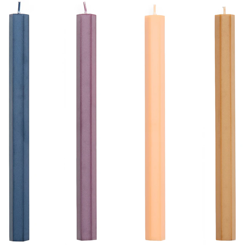 Hexagon Stearinlys 4-pk, Dark