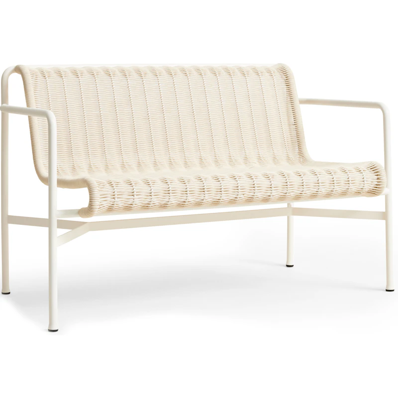 Palissade Cord Spisebordsbenk Med Armlener, Cream White