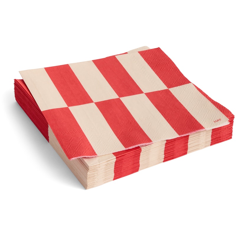 Pattern Servietter 33x33 cm, Rød / Off-white