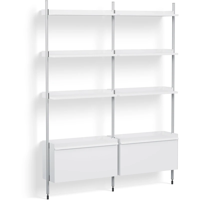 Pier System 132 2 columns, PS White / Aluminium