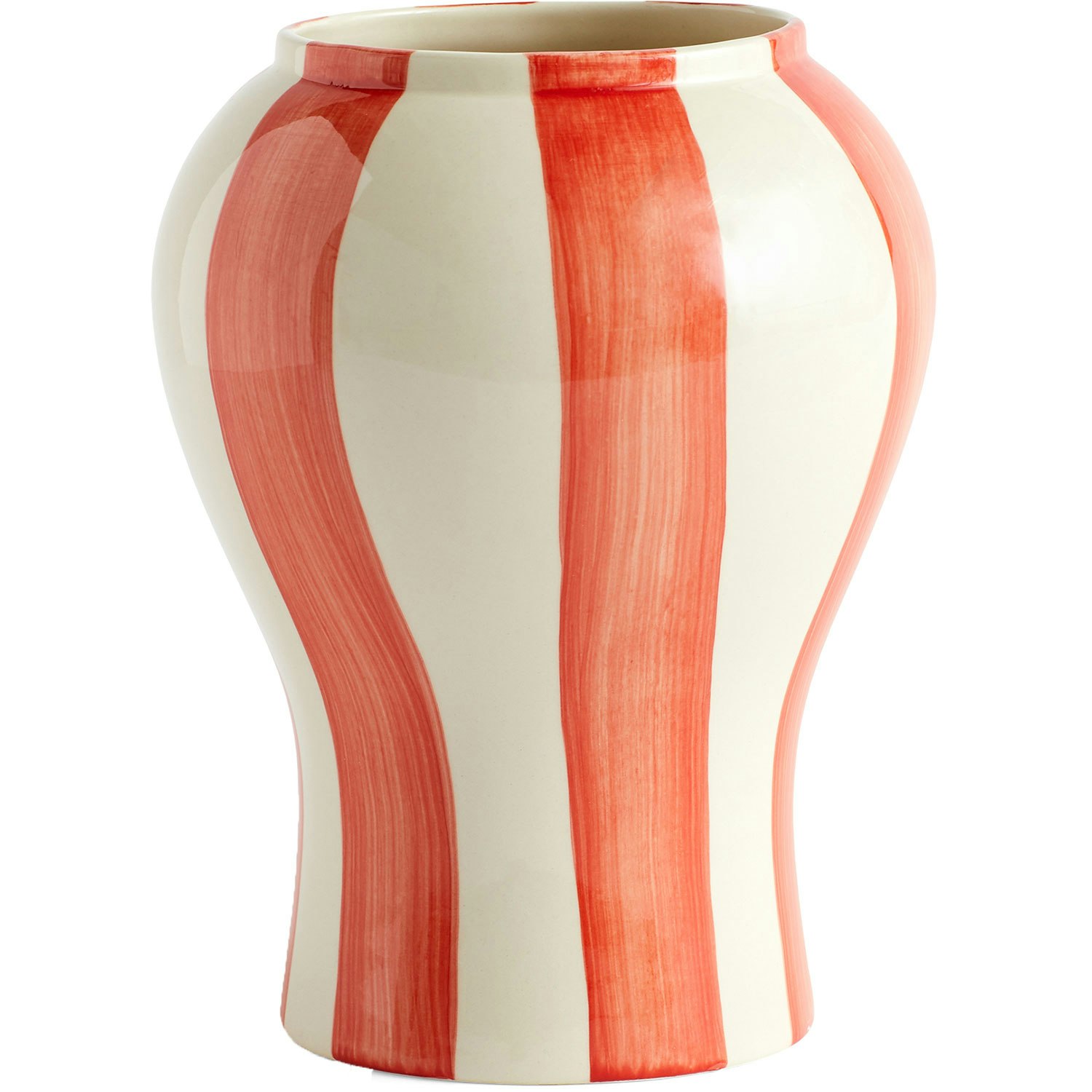 Sobremesa Stripe Vase 22 cm Hvit/R&oslash;d
