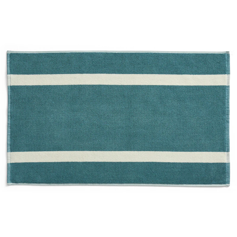 Stripe Badematte, Petrolblå