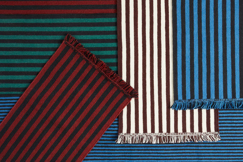 Stripes and Stripes Teppe 52x95 cm, Kirsebærrød fra HAY | Rum21.no