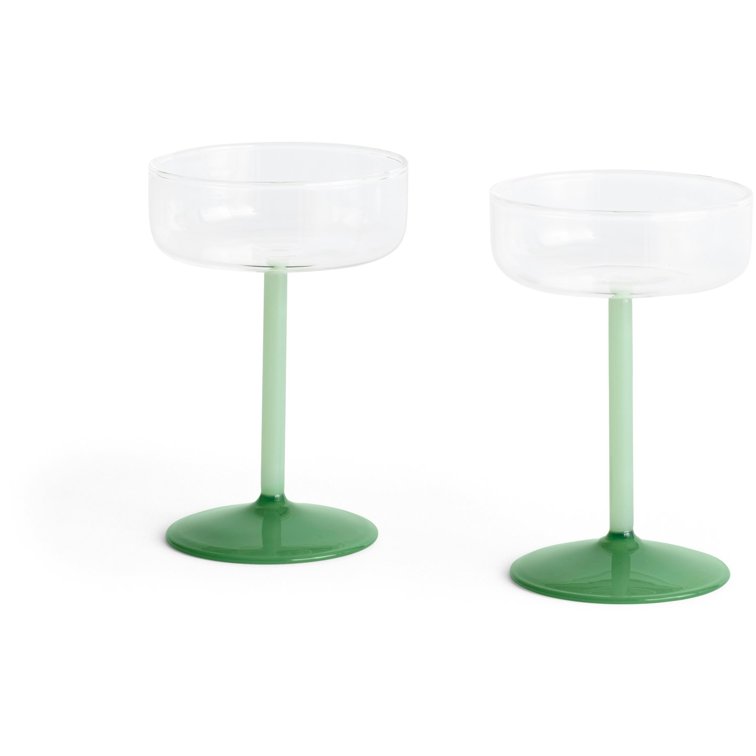 Tint Champagneglass 2-pk, Klar / Jadegr&oslash;nn