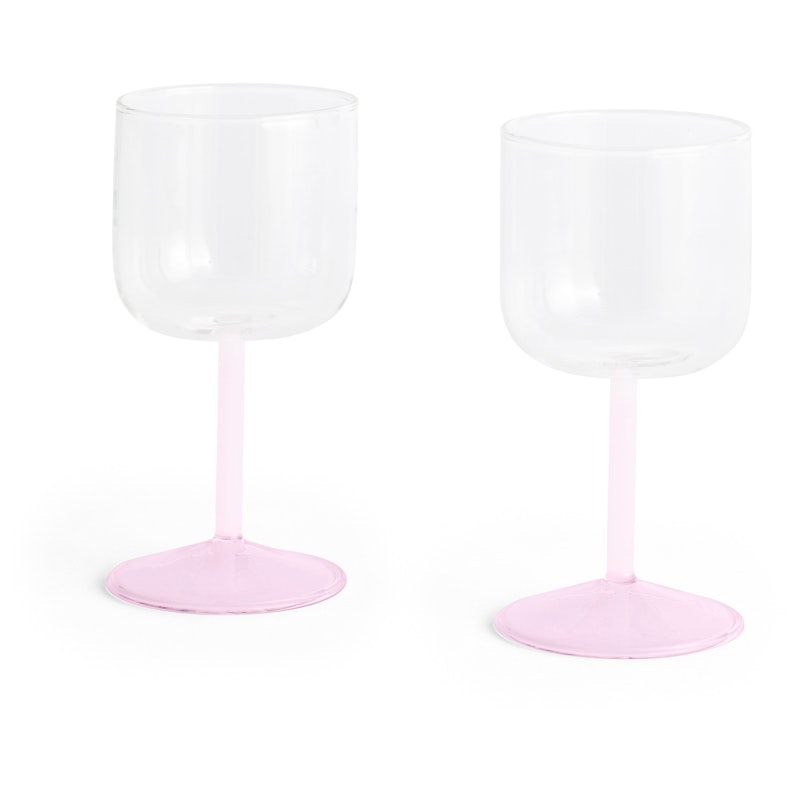 Tint Vinglass 2-pk, Rosa / Klar
