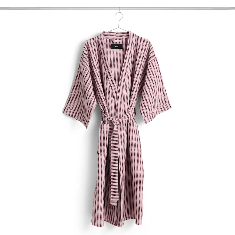 Waffle Badekåpe Stripet, Cool Pink