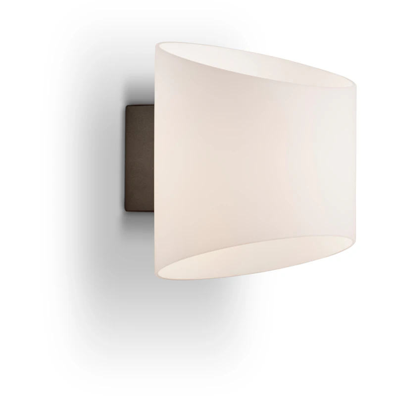Evoke Vegglampe Oval, Antrasitt / Opalglass