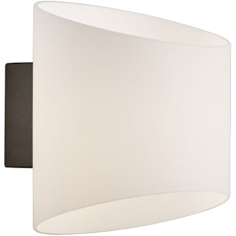 Evoke Vegglampe Oval, Antrasitt / Opalglass