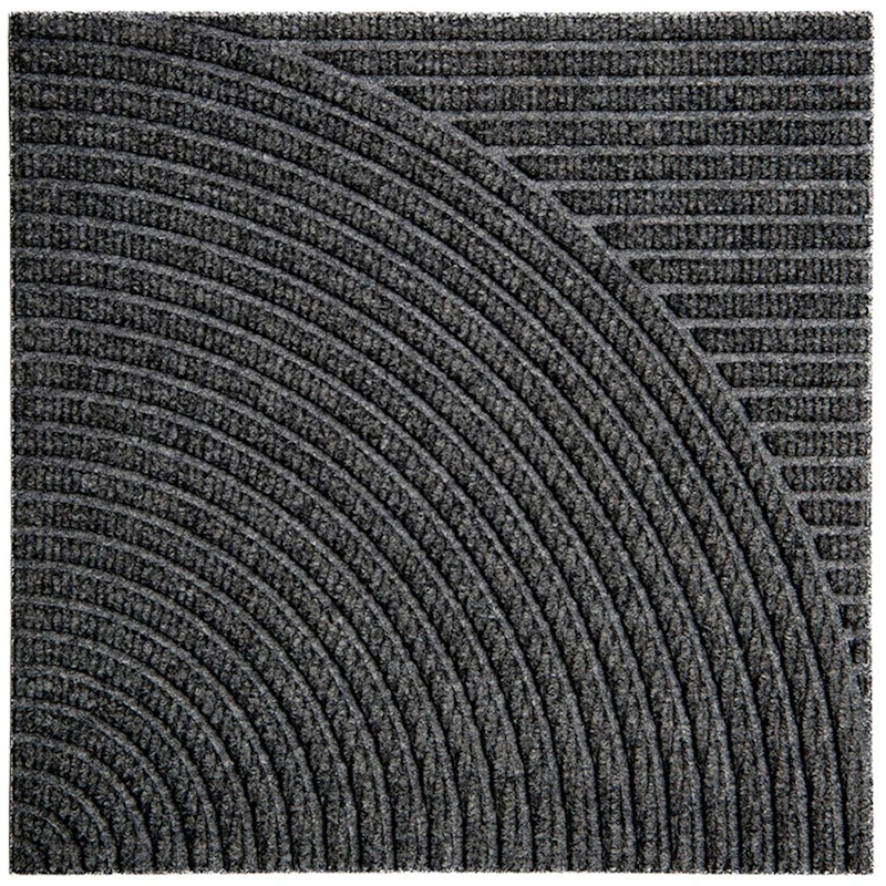 Zen Dørmatte 45x45 cm Horizontal & Circular, Grey