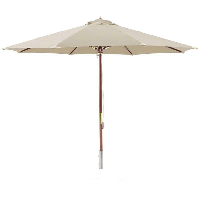 Parasoll Luksuriøs I Tre 330 cm, Beige