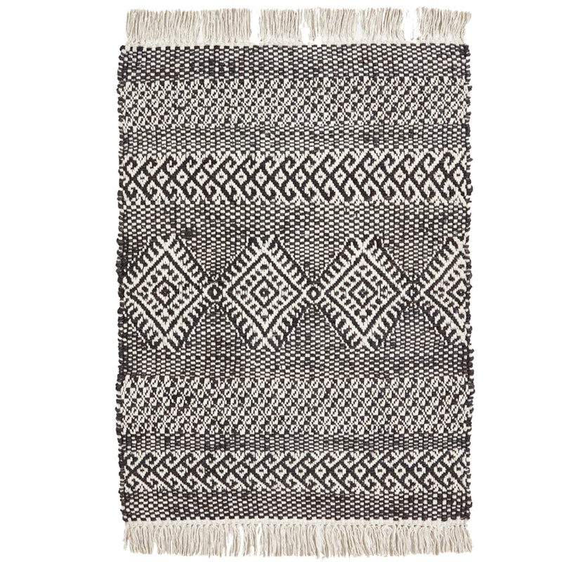 Ethnic Teppe 60x90 cm, Sort/Natur