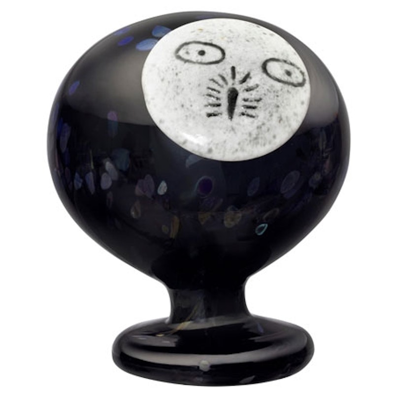 Nattuggla Kunstglass 120x130 mm, Mørkegrå