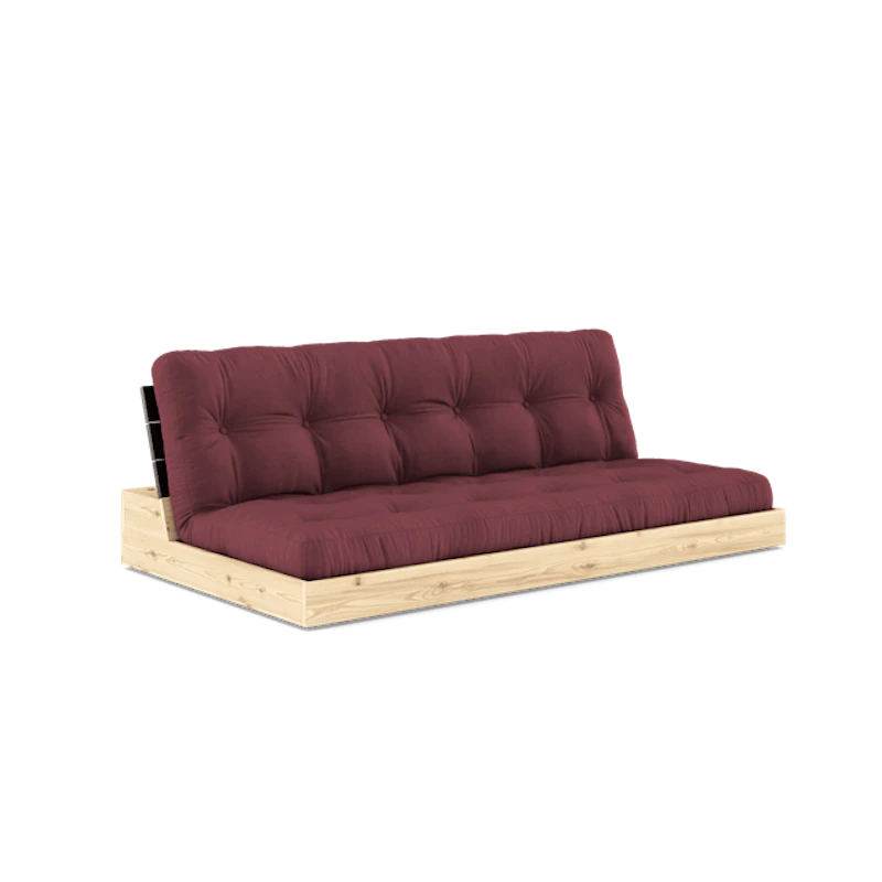 Base Sovesofa Med 5-lags Madrass Svart Natt/Bordeaux