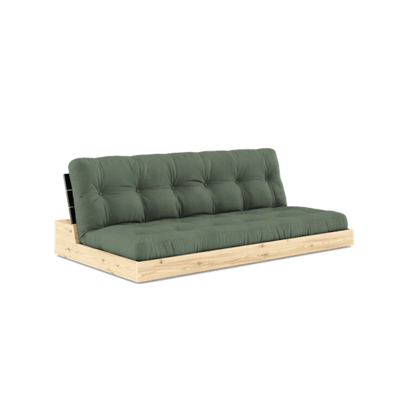 Base Sovesofa Med 5-lags Madrass Svart Natt/Olivengrønn