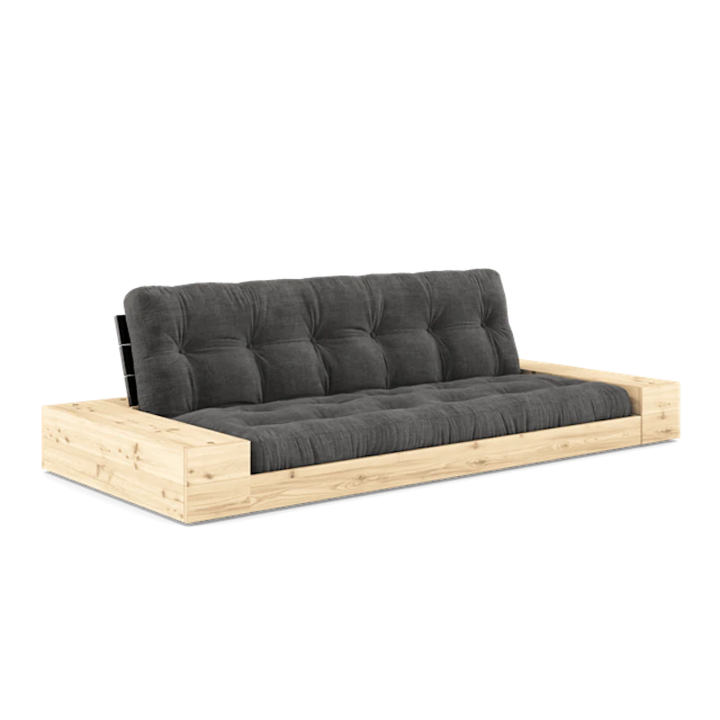 Base Sovesofa Med Sideboks og 5-lags Madrass Black Night/Kull