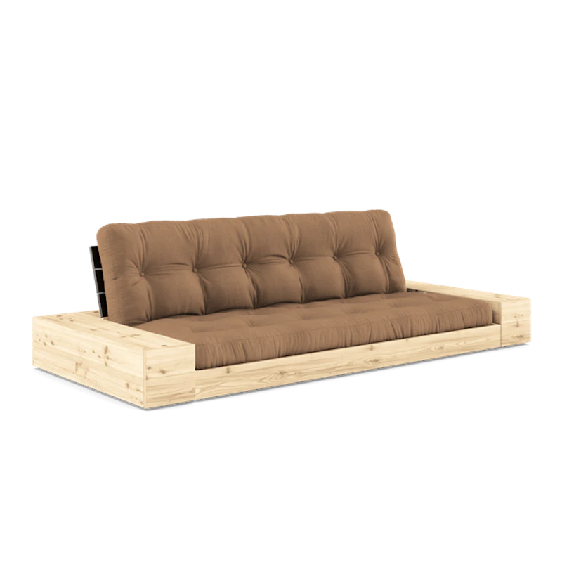 Base Sovesofa Med Sideboks og 5-lags Madrass Svart Natt/Mokka