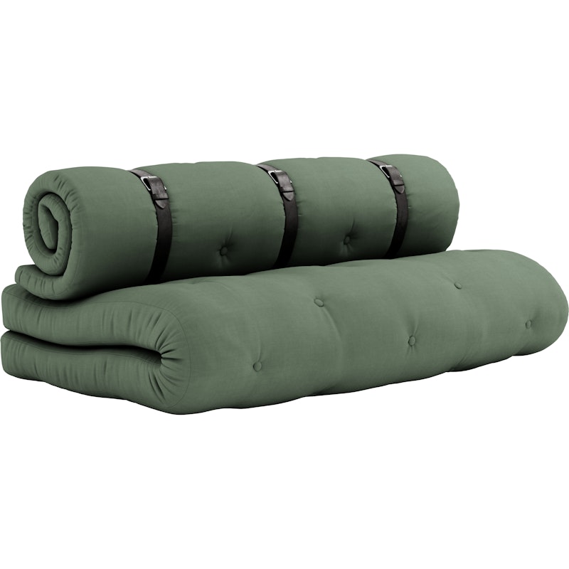 Buckle-Up Sofa Med Belte, Olive Green / Brun