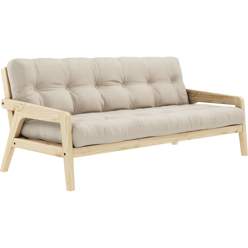 Grab Sovesofa Med Madrass, Klarlakkert / Beige
