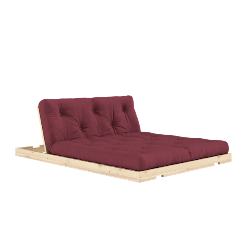 Flip-sovesofa Med Madrass 140x200 Bordeaux/Raw