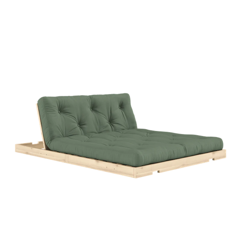 Flip-sovesofa Med Madrass 140x200 Olivengrønn/Raw