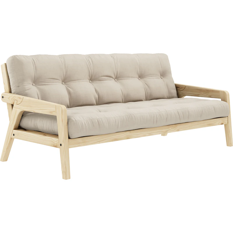 Grab Sovesofa Med Madrass, Klarlakkert / Beige