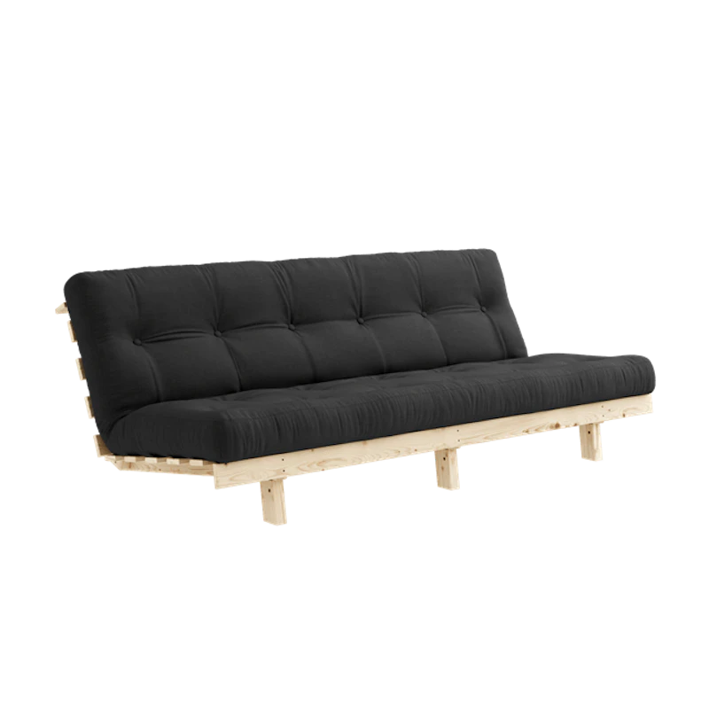 Lean Sovesofa Med Alpha Madrass 130x200 Mørkgrå/Raw
