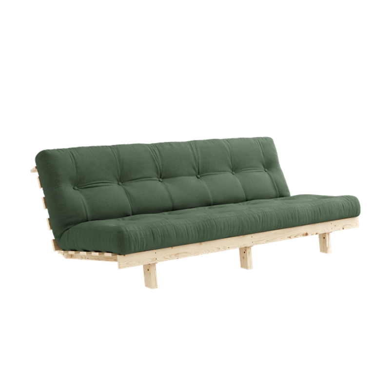 Lean Sovesofa Med Alpha Madrass 130x200 Olivengrønn/Raw