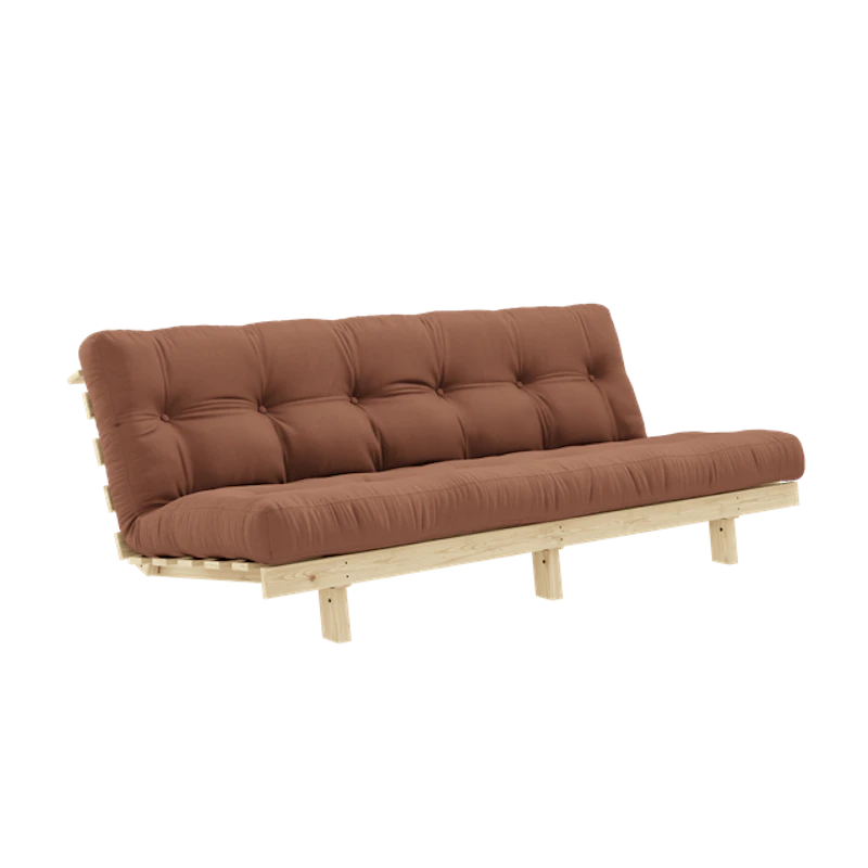 Lean Sovesofa Med Alpha Madrass 130x200 Leirbrun/Raw