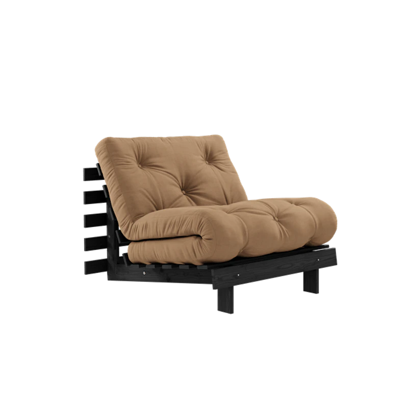 Roots Sovesofa Med Madrass 90x200 Svart Natt/Mokka