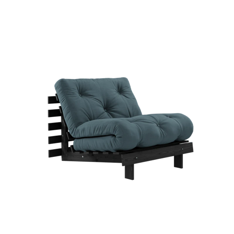 Roots Sovesofa Med Madrass 90x200 Svart Natt/petroleum