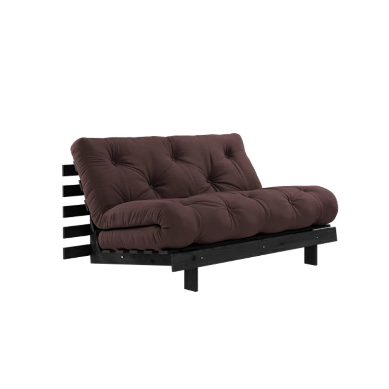 Roots Sovesofa Med Roots Madrass 140x200 Brun/Svart Lakkert