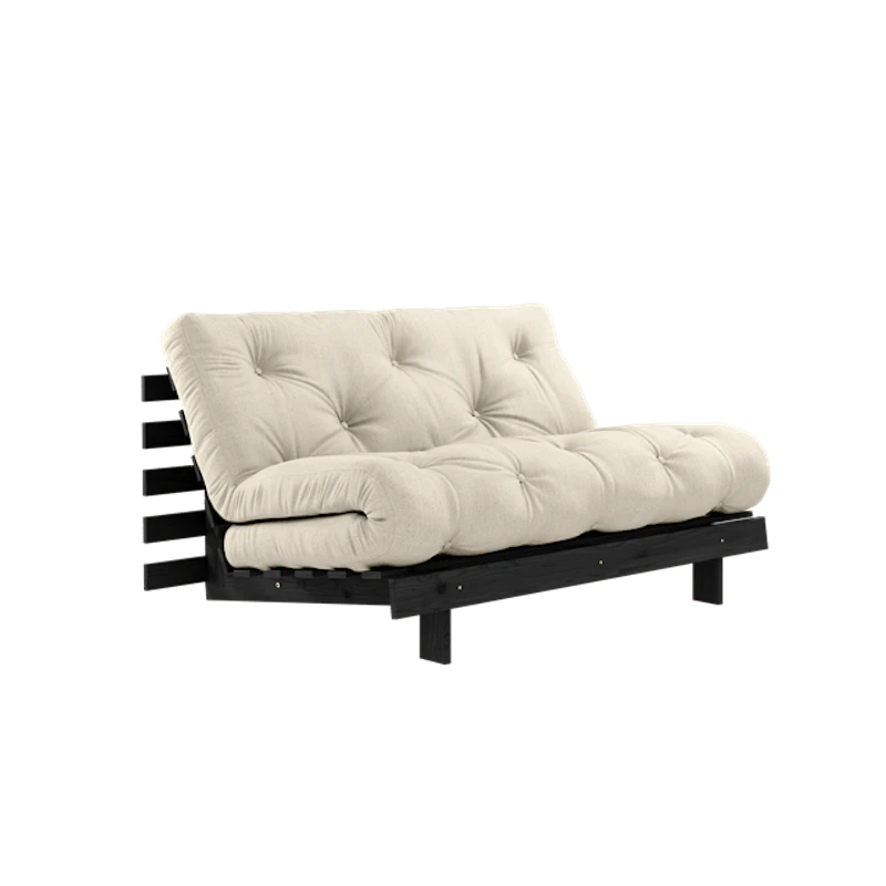 Roots Sovesofa Med Roots-Madrass 140x200 Lin/Svart Lakkert