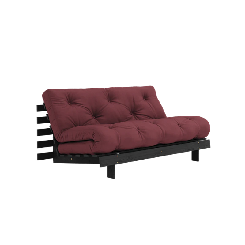 Roots Sovesofa Med Roots-Madrass 160x200 Bordeaux/Svart Lakkert