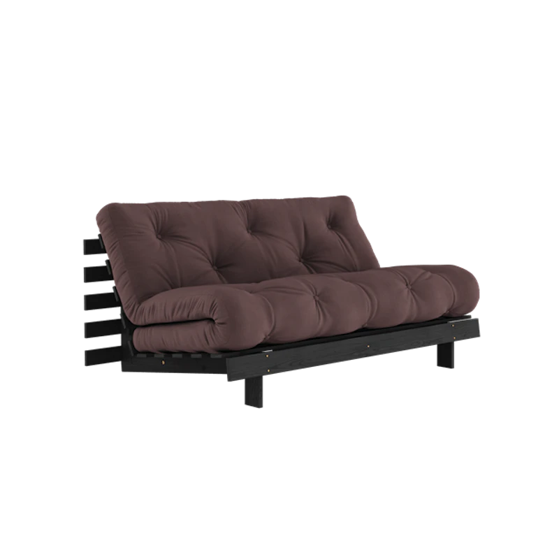 Roots Sovesofa Med Roots Madrass 160x200 Brun/Svart Lakkert