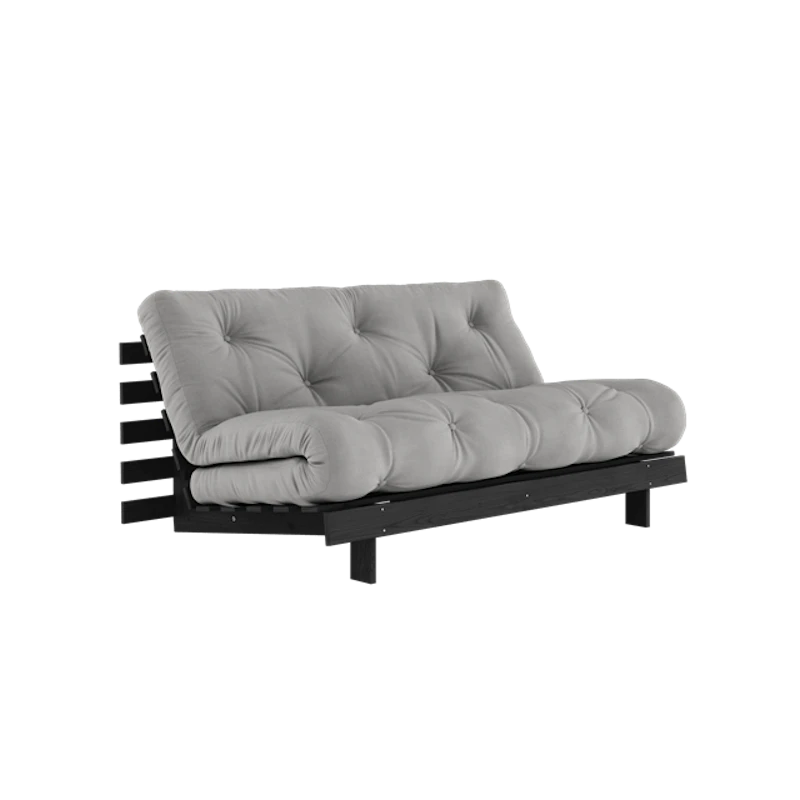 Roots Sovesofa Med Roots Madrass 160x200 Grå/Svart Lakkert