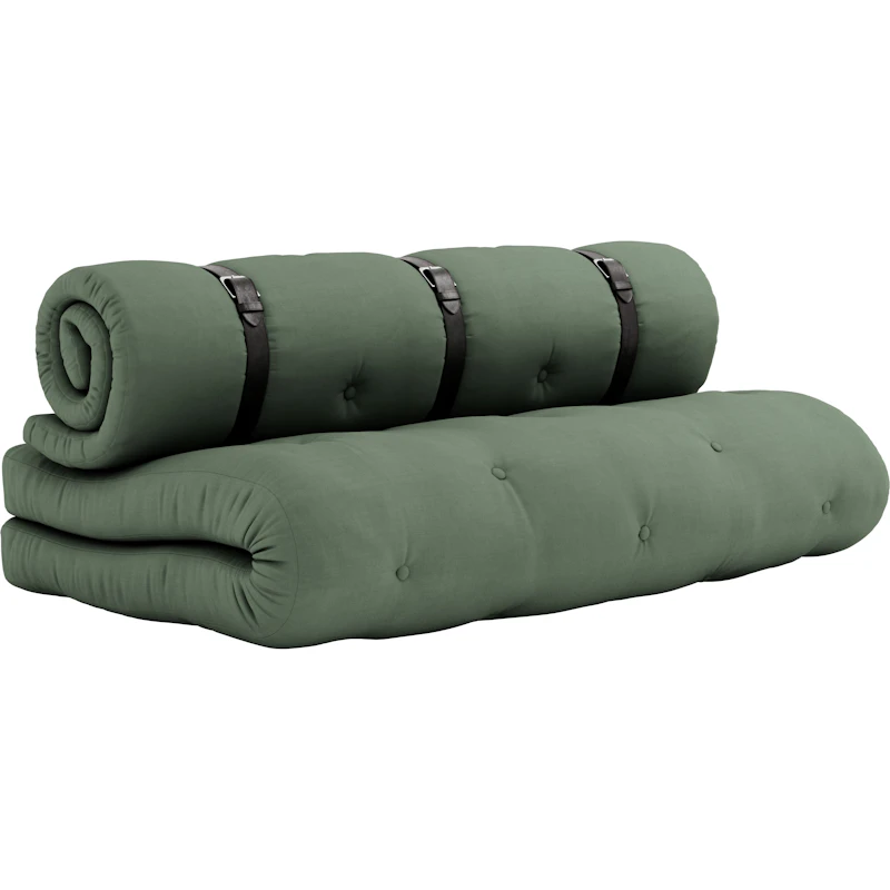 Buckle-Up Sofa Med Belte, Olive Green / Brun