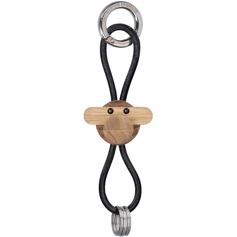 Nøkkelring Ape Sort / Sølv