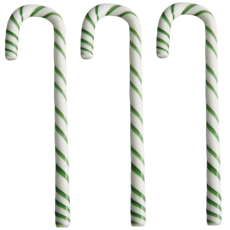 Polka Stick Julepynt 17 cm 3-pk, Hvit/Grønn