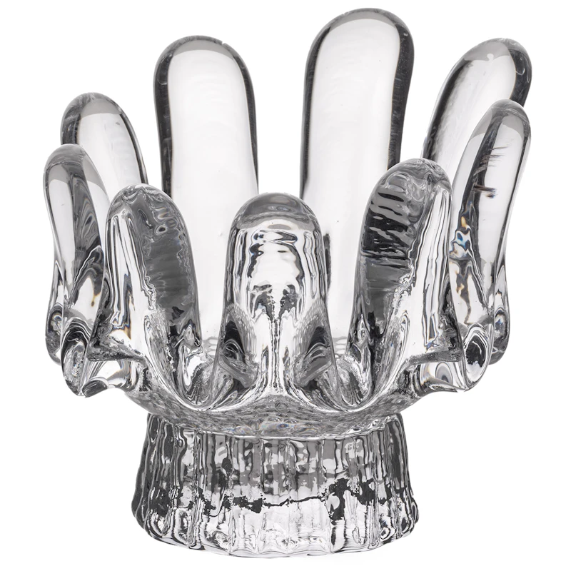 Sunflower Lyslykte, Laget av krystallglass 9,2 cm, Klar