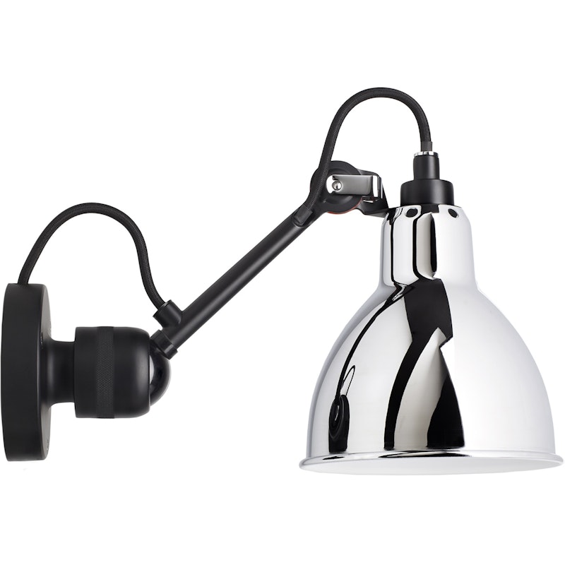 La Lampe Gras N°304 Vegglampe med Bryter, Svart / Chrome