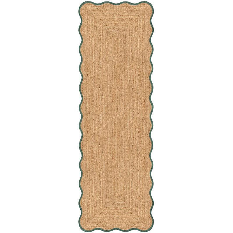 Scallop Juteteppe 75x200 cm, Mørkegrønn