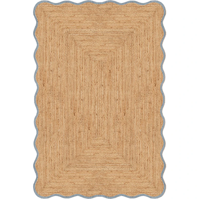 Scallop Juteteppe 200x300 cm, Misty Blue
