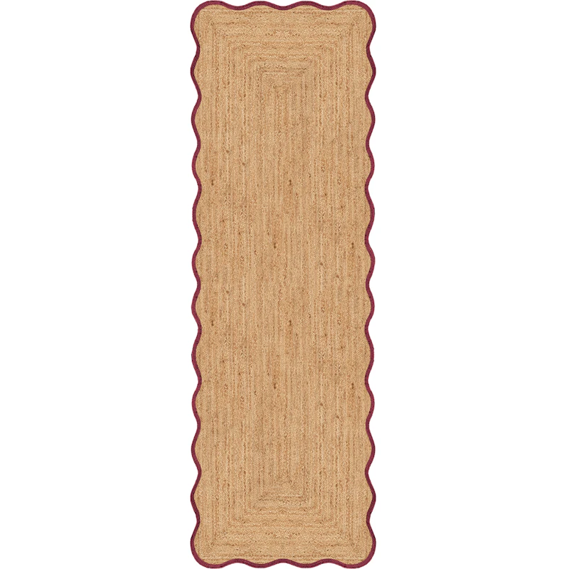Scallop Juteteppe 75x200 cm, Vinrød